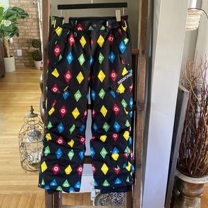 SESSIONS BLACK PRINTED WARMTH RATING 5 SNOWBOARDING PANTS SKI YOUTH LARGE